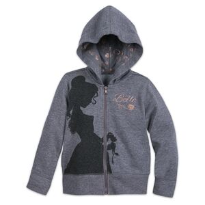 NWT Disney Belle Gray Zip-up Hoodie - Size 9/10